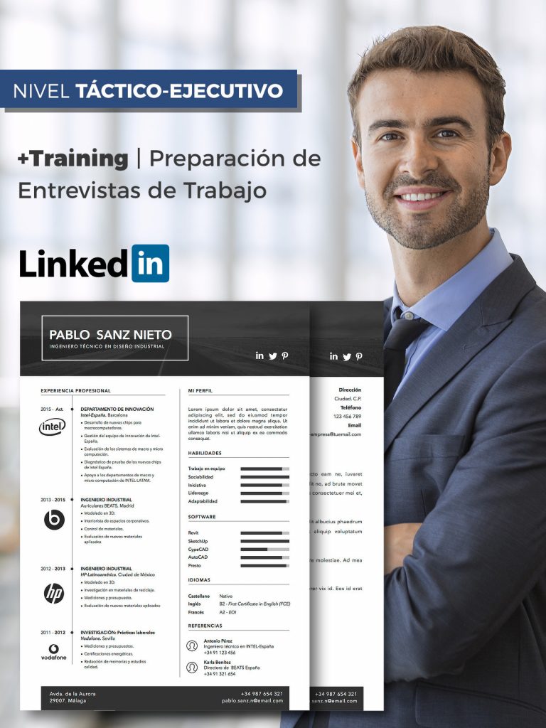 PACK PREMIUM: CV + LINKEDIN + CARTA + TRAINING ENTREVISTAS